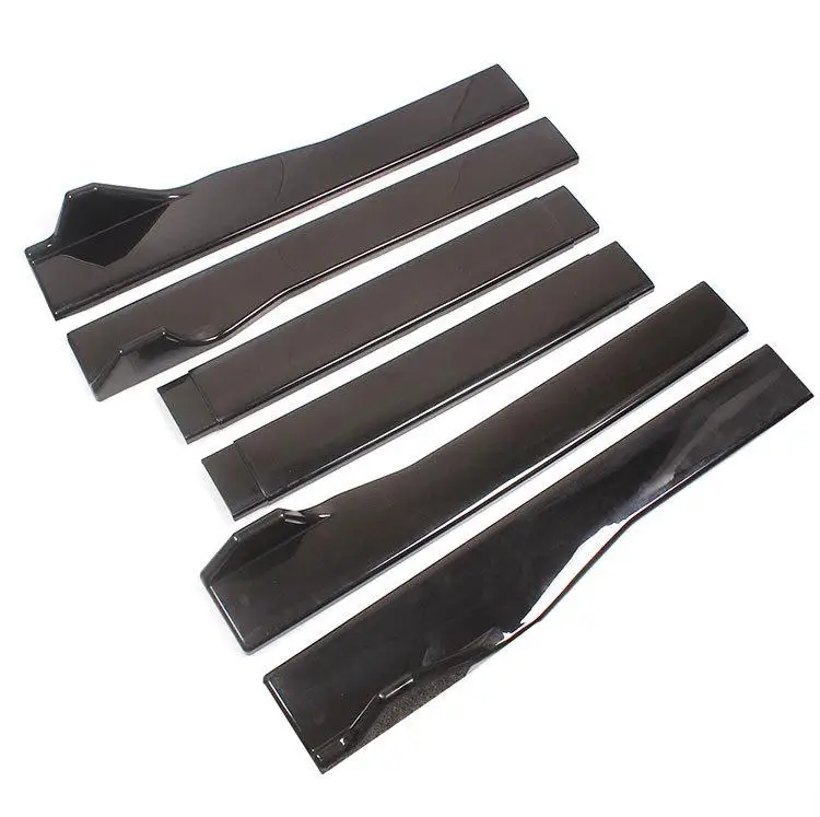 

Three-section Side Skirt Car Modified Universal Black Abs Side Skirts Length 2.2m/86.6inch