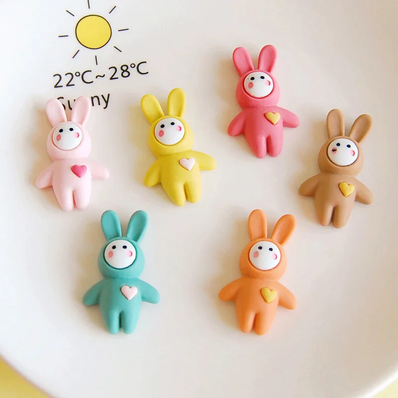 10 шт./лот кабошоны из смолы с плоской задней стороной Кабошон каучука кроликом