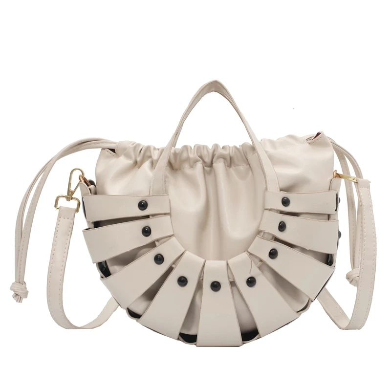 

New Semicircle Design PU Leather Crossbody Bags for Women 2021 Simple Totes Shoulder Bag Lady Luxury Handbags and Purses