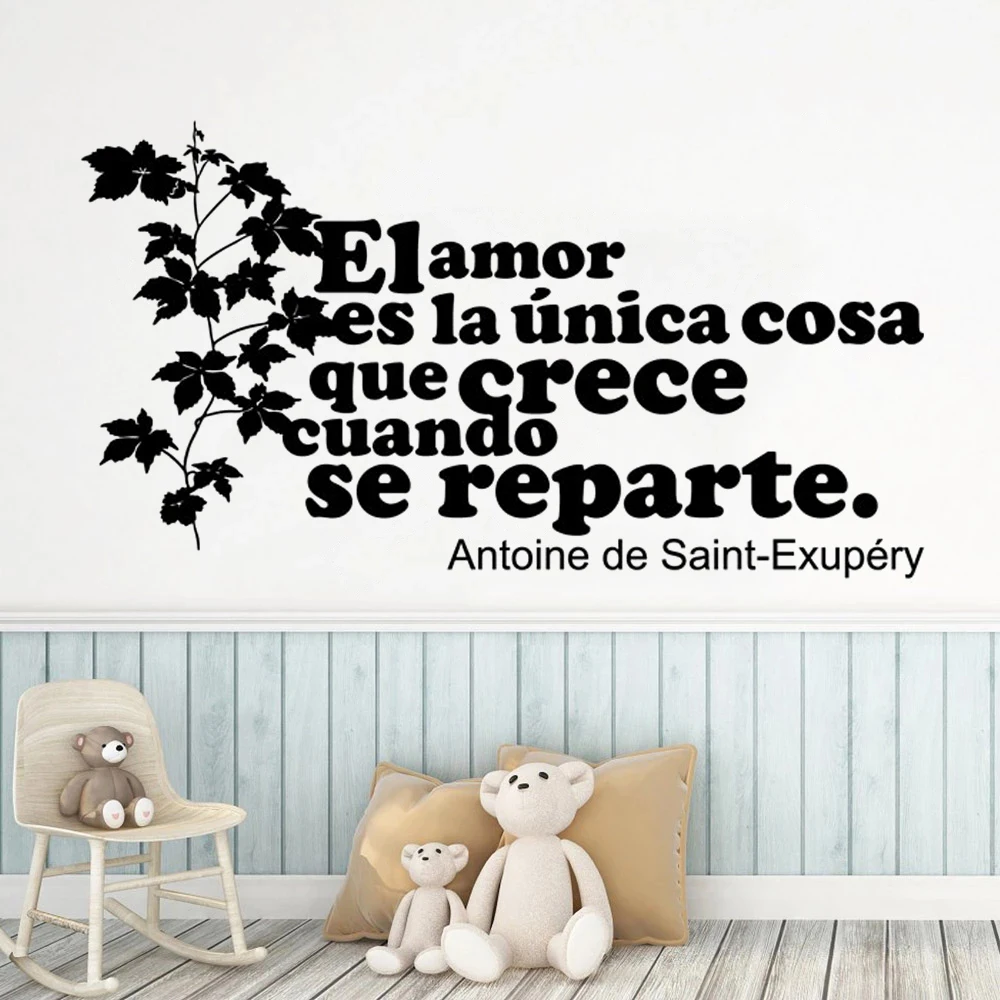 

Wall Decals El Amor Es La Única Cosa Que Crece Spanish Quotes Mural Leaves Stickers Vinyl Bedroom Livingroom Decor Poster RU2506