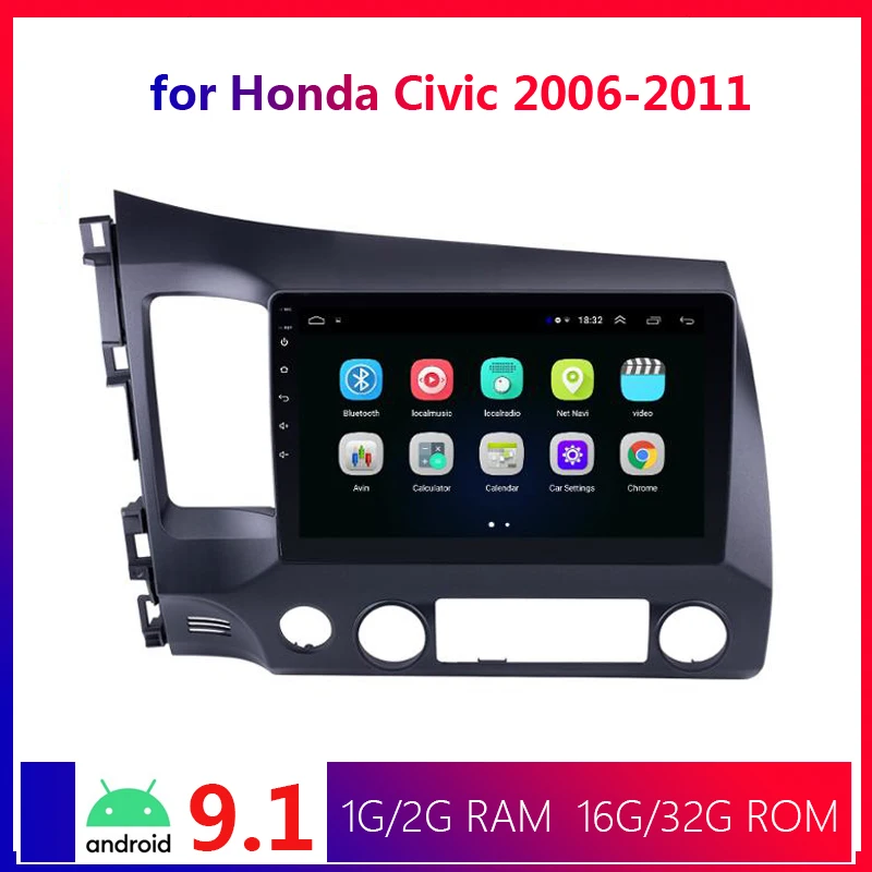 Автомобильный мультимедийный комплект 10 дюймов 2 ГБ 32 четыре ядра Din Android 9 1 для Honda