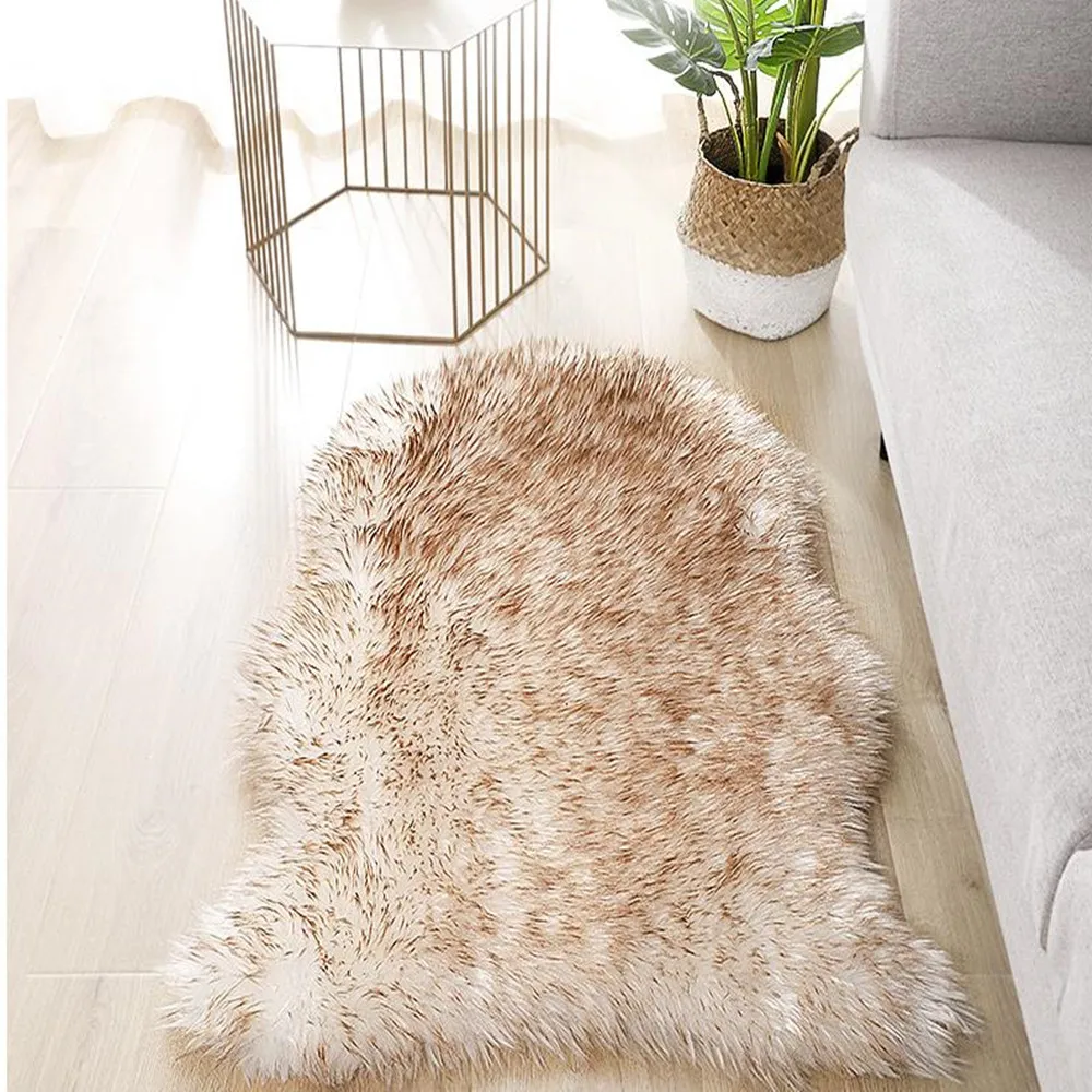 

2023 Fur Faux Artificial Sheepskin Carpet Washable Seat Pad Fluffy Rugs Hairy Wool Soft Warm Carpets For Living Room