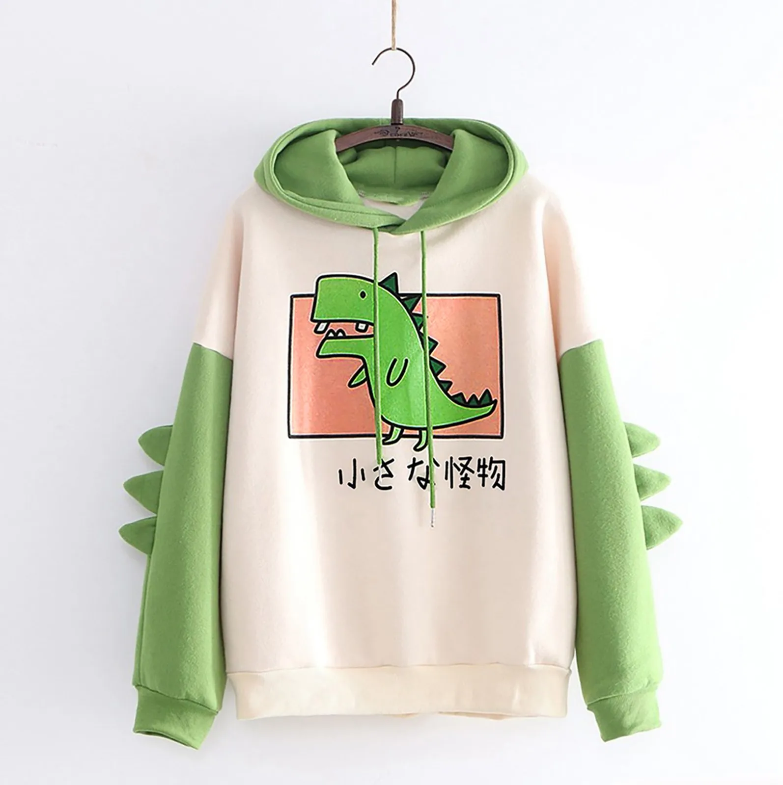 

2021 Women Sweatshirt Casual Long Sleeve Splice Dinosaur Print Hoodies Sweatshirt Tops Ropa Mujer Blouse Толстовка Женская