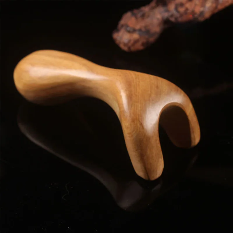Деревянный Мини Ручной акупунктурный массаж носа пальмового дерева двойной