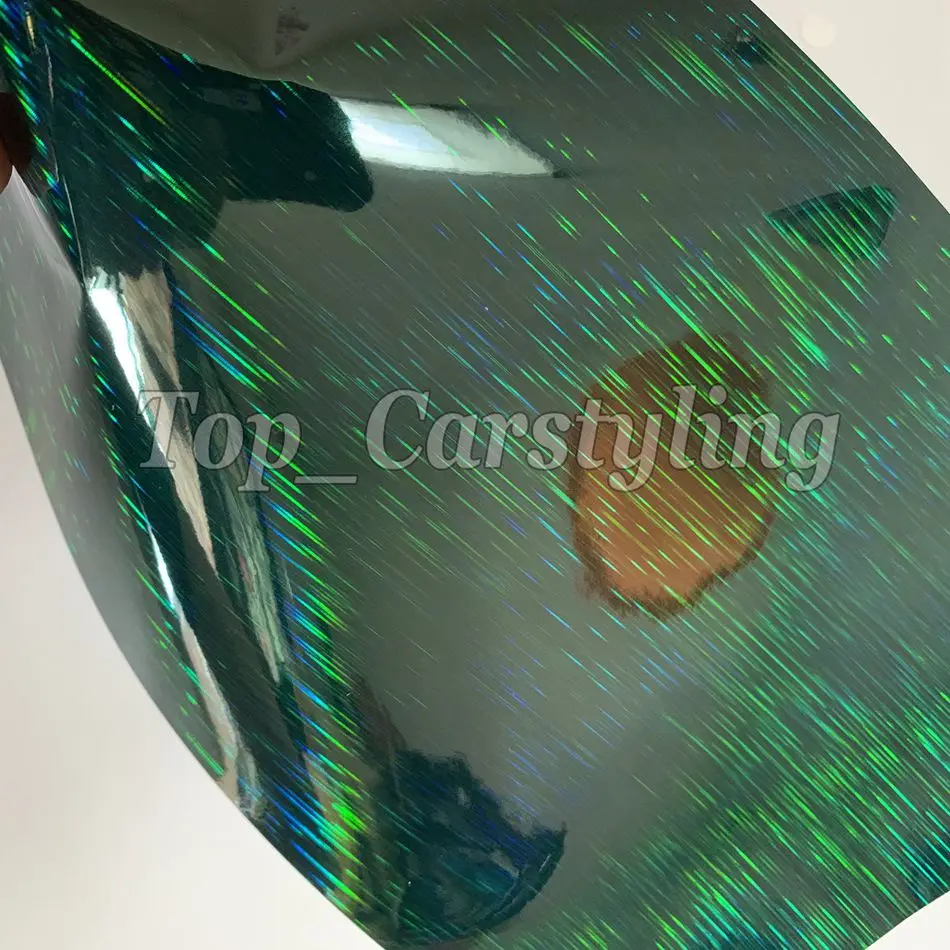 Зеленые нео-хромированные голографические лазерные наклейки с открытым