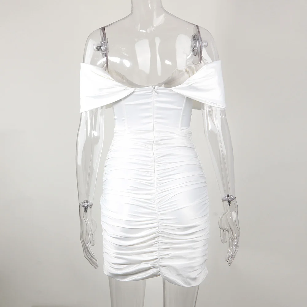 Платье Karlofea женское атласное милое вечернее облегающее мини-платье с запахом в