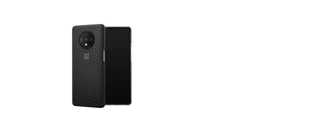 OnePlus 7T Официальный бампер чехол материал арамидное волокно PC полукруглая задняя крышка оболочка песчаник карбон для OnePlus 7T