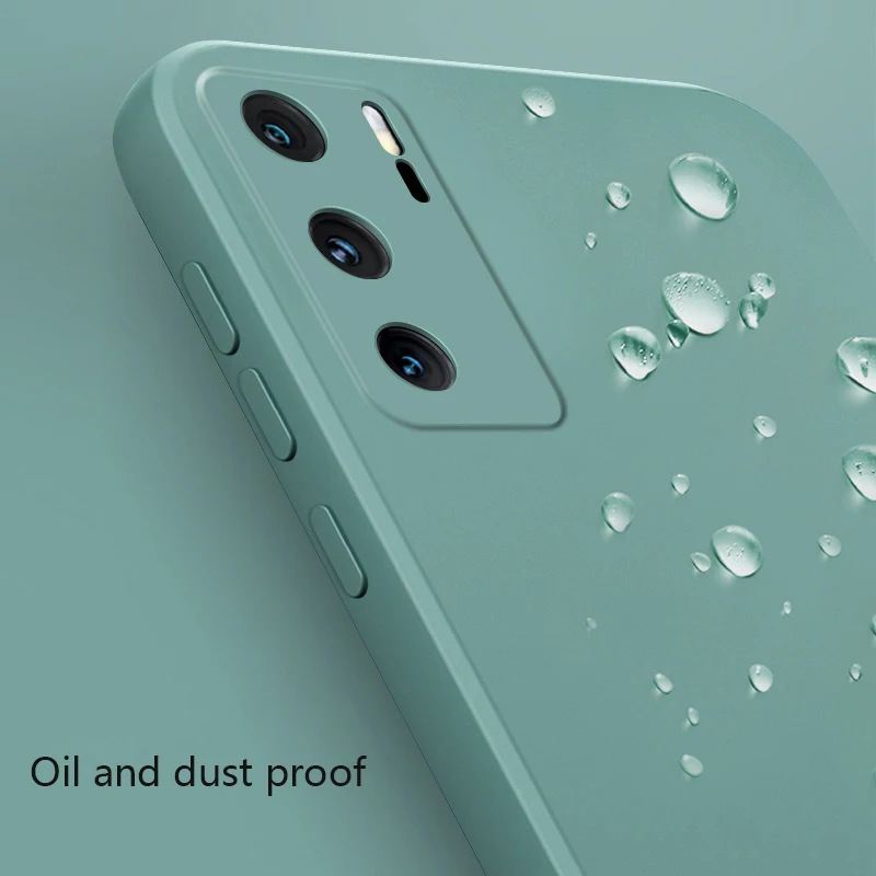 Прямой край сплошной цвет жидкий силиконовый чехол для телефона Huawei P30 P40 Pro Mate 20 30