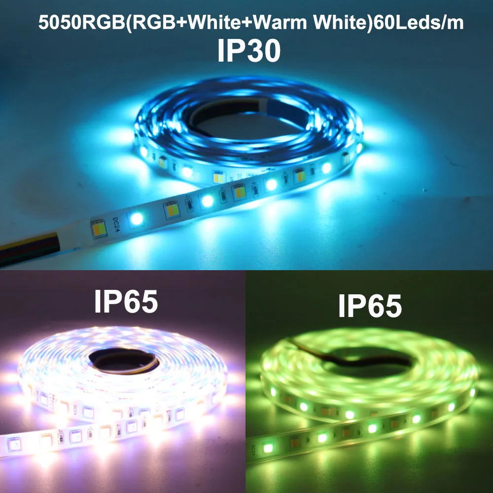Светодиодная лента RGB CCT 5 цветов в 1 RGBW 4 цвета водонепроницаемая Iight IP30 IP65 IP67 12/24 В