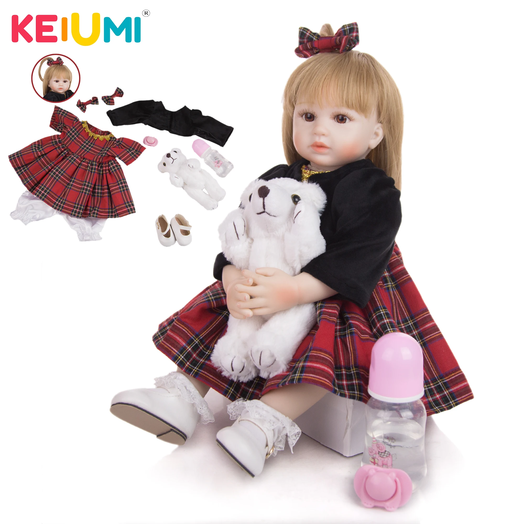 KEIUMI 19 дюймов Детская кукла-Реборн красивое тканевое тело девочка сделай сам
