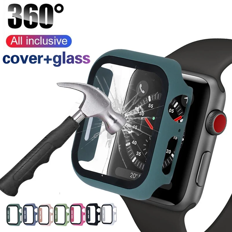 Чехол для Apple Watch series 5 4 3 2 матовый пластиковый бампер с полным покрытием часов iWatch