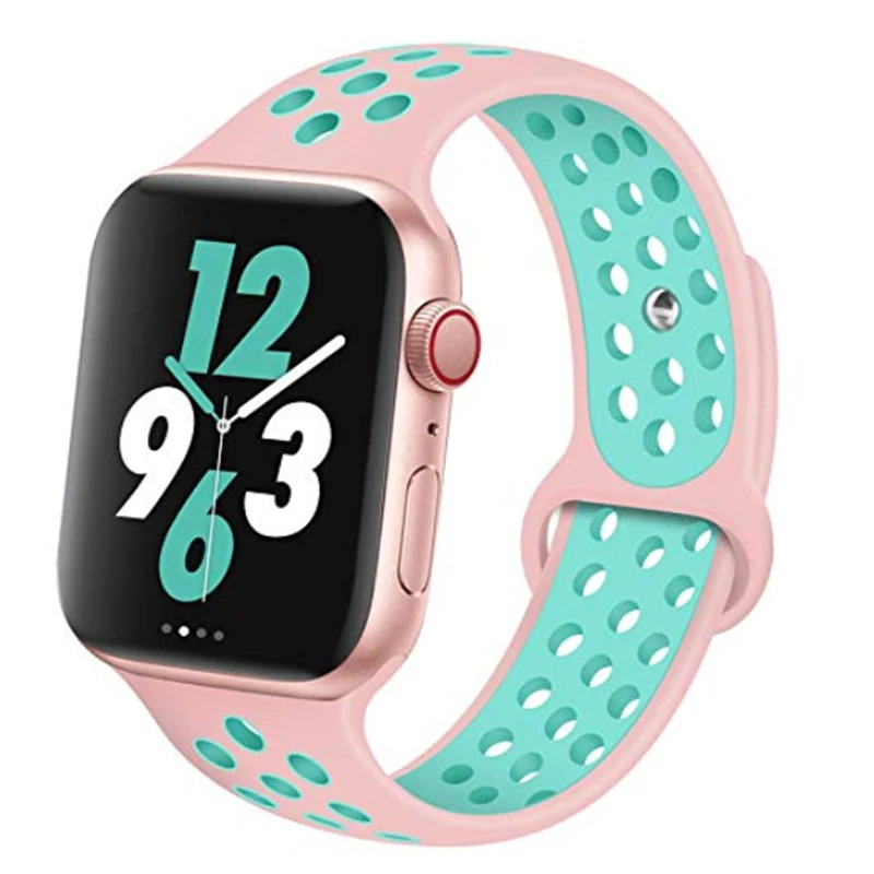Ремешок для Apple Watch 4, 3, 2, 1, 42 мм, 38 мм, 40 мм, 44 мм, браслет, силиконовый ремешок для iwatch sports series 4, 3, 2 и 1