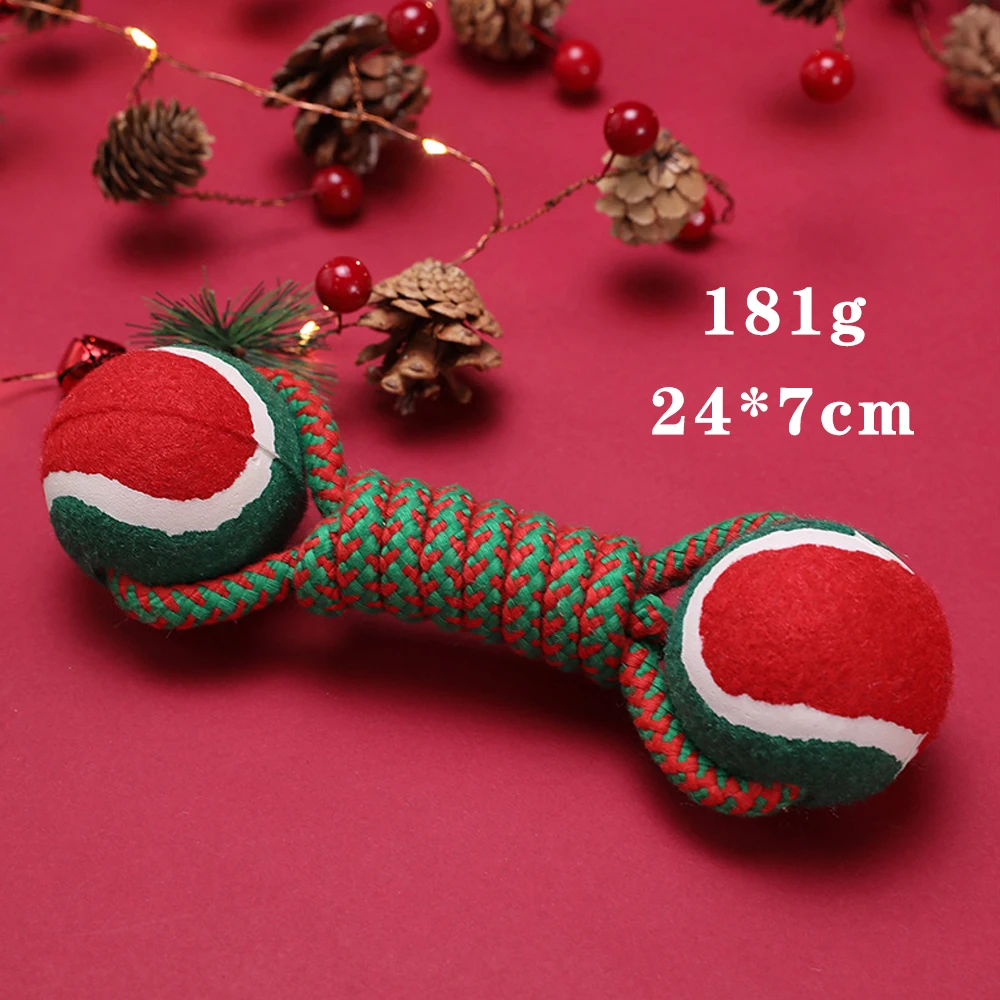 

Dog Toy Christmas Presents Cotton Rope Knot Ball Bite Resistant Teeth Cleaning