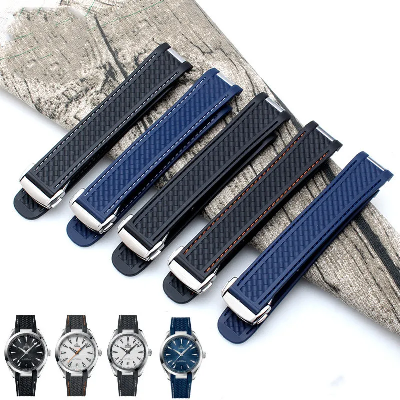 

20mm High Quality Upgrade New Style Rubber Silicone Watch Strap Fit for Omega Ocean Seamaster 300 AT150 Watchbands Belt