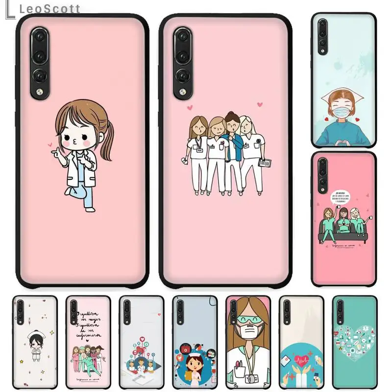 

Medicine Doctor Nurse cartoon Phone Case For Huawei honor Mate P 9 10 20 30 40 Pro 10i 7 8 a x Lite nova 5t Soft Silicone Shell