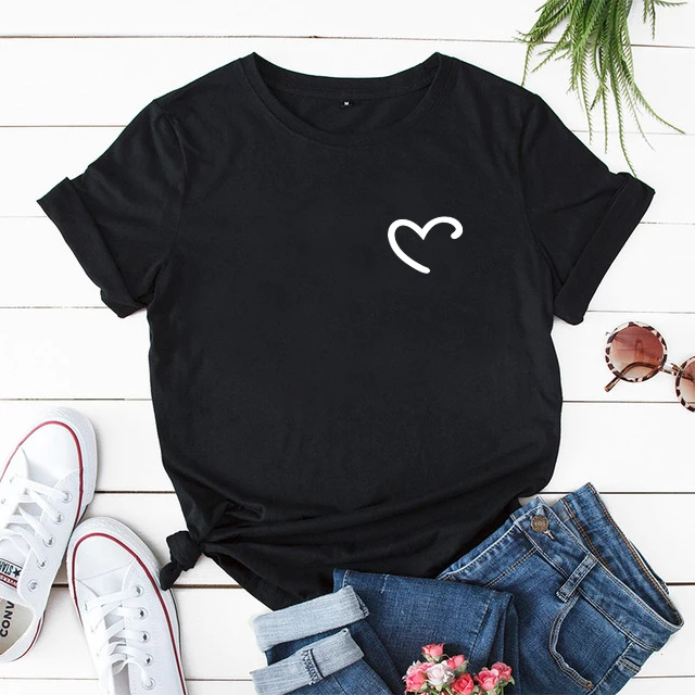 

ZOGANKIN Fashion Casual O-Neck Dames Tops Tee Summer White Feather Black T-shirt Women Harajuku Graphi Printed Tee Femme