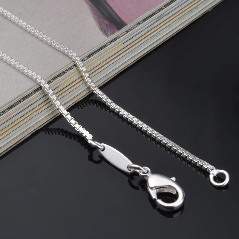 

Simple box Chain Necklace for Woman Silver Plated 16-24 inch width 1.4/2 mm Dropshipping Wholesale