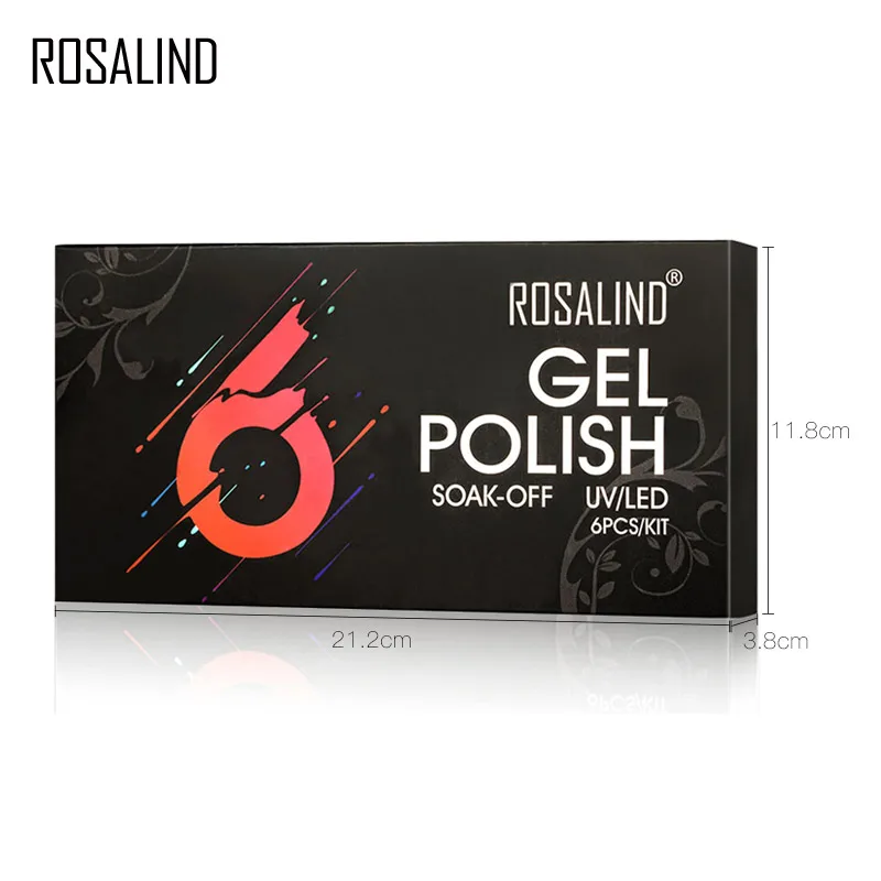 ROSALIND 6 шт./компл. 15 мл Блестящий бриллиантовый Набор для маникюра гибридные Лаки