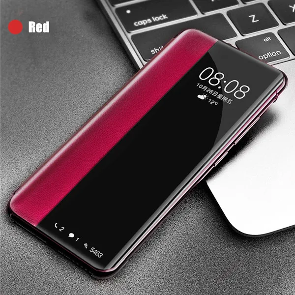 Умный защитный чехол для телефона huawei P30 Pro P20 pro mate 20 pro, защитный чехол для huawei P30 P20 mate 20 Close wake, чехол - Цвет: Red