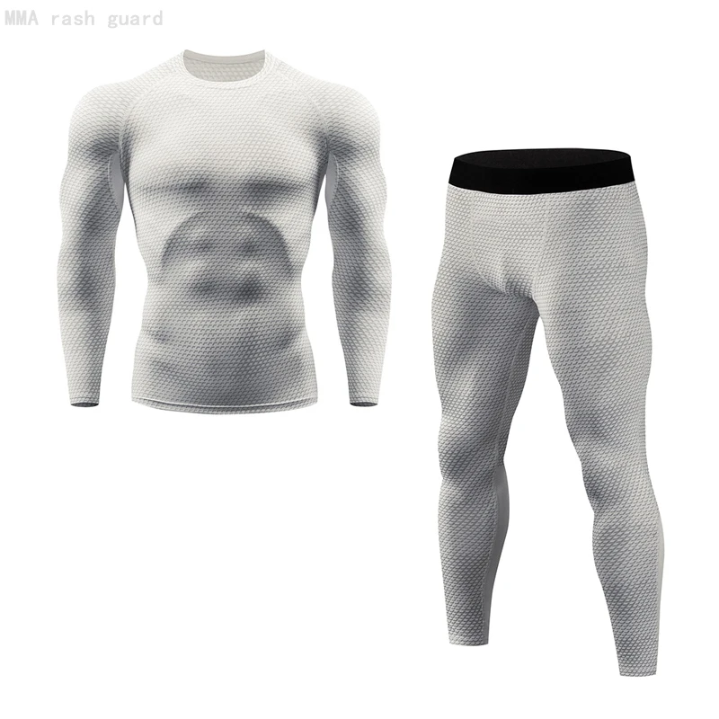 MMA Rashard kit Men's Wear Long-sleeved T-shirt + Pants Training Fitness Leggings Tracksuit Autumn Winter Jogging Base layer