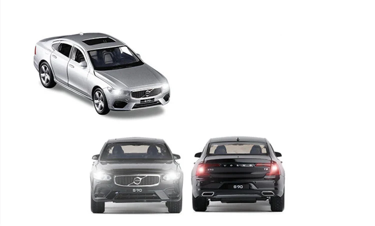 Изысканный подарок 1:32 модель из сплава VOLVO S90, моделирование литого под давлением звука и света оттяните назад модель автомобиля, детские игрушки