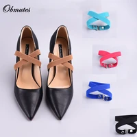 2 pcs ankle straps shoelaces for womens high heels elastic anti falling beam shoe strings candy color