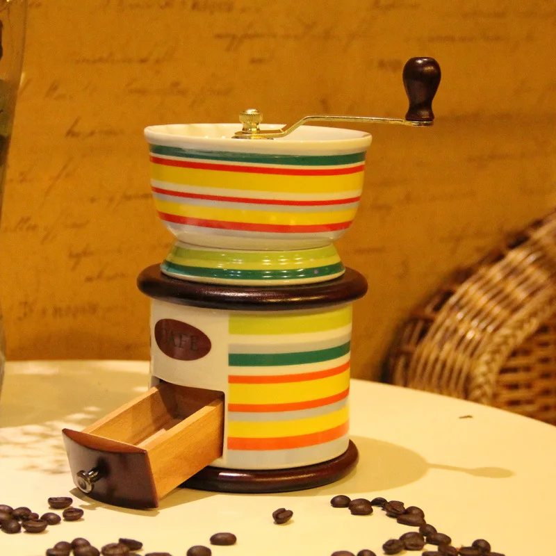 Ретро ручные мельницы Керамическая ручная кофемолка бытовая шлифовальная