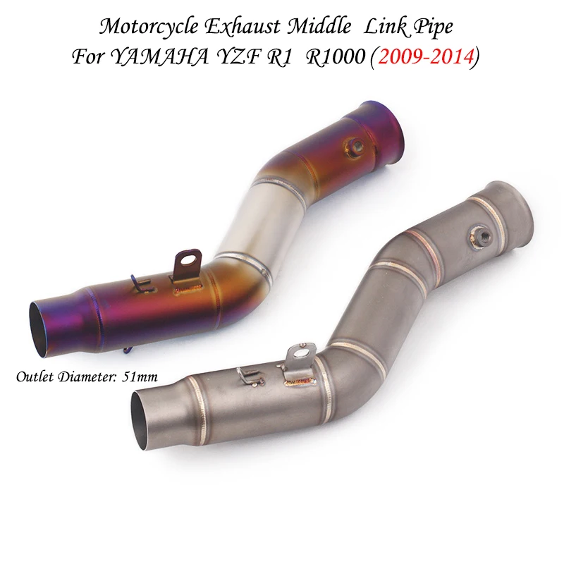 Слипоны для Yamaha YZF R1 2009 2014 подходит мотоцикла 51 мм Средний Глушитель Трубы средней