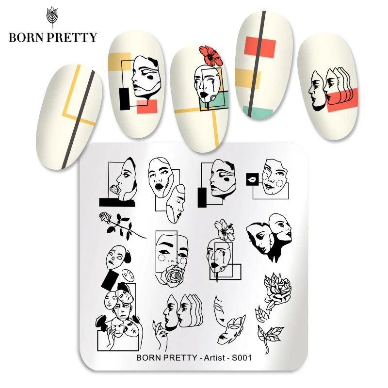 Пластины для стемпинга ногтей BORN PRETTY шаблон дизайна простой рисунок паук