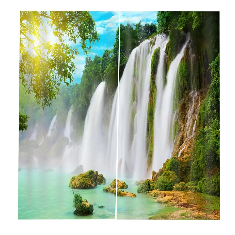 Занавески с большим водопадом ветрозащитные плотные затемняющие 3d шторы для