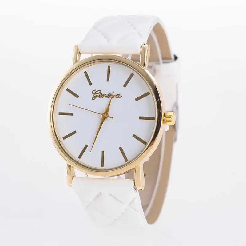 

Fashionable Couple Alloy Watch PU Strap Round Dial Analog Quartz Wristwatch Gear Geometric Patterns Couple Watch