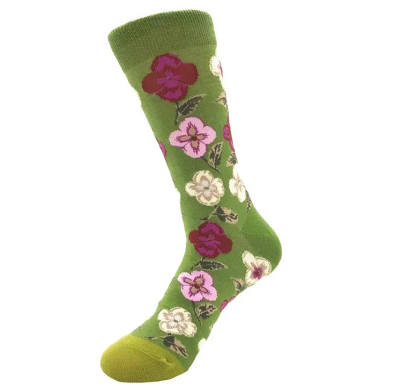 Fashion Men Women Unisex Casual Cotton Print Middle stockings Socks Men's Winter Warm Funny Flower Floral 2019 | Мужская одежда