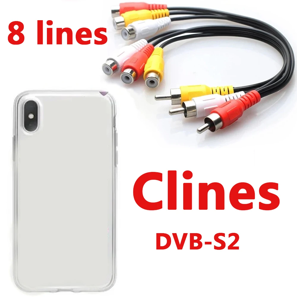 

8 Lines Phone Satxtrem Funda Cline European Stable HD TV V7 V8 V9 ESPA A