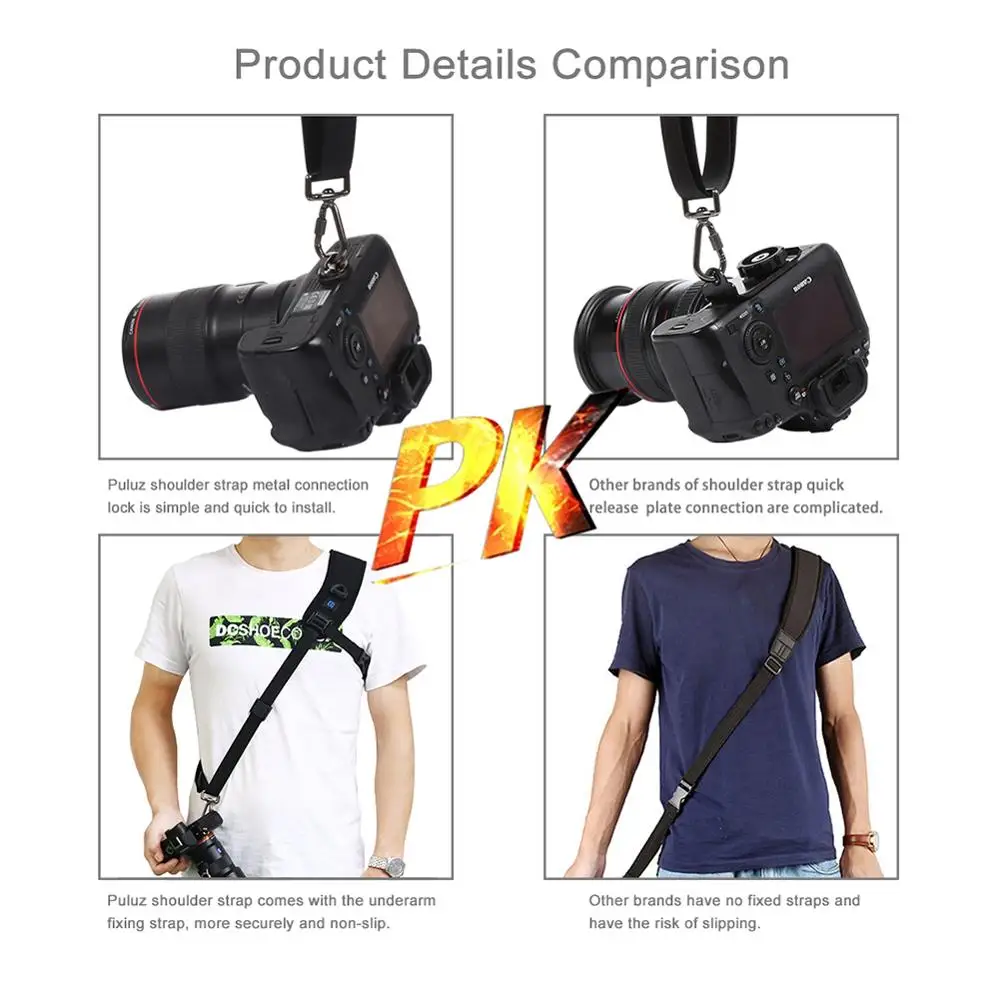 

PULUZ Universal Camera Strap Belt Quick Rapid Shoulder Sling Neck Wrist Strap for Camera DSLR Canon Nikon SLR Digital Cameras