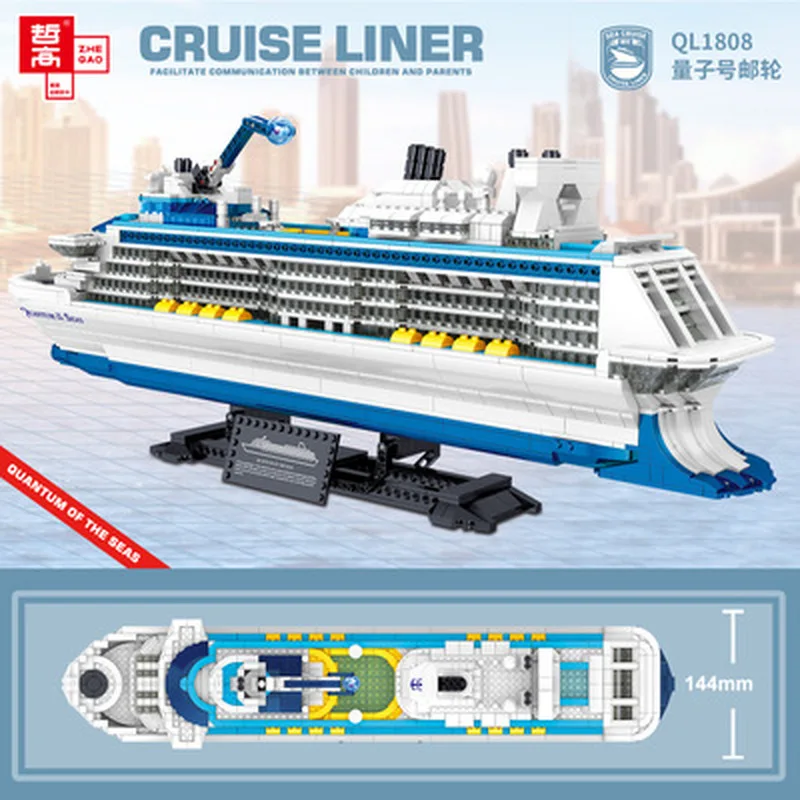 

ZHEGAO QL1808 Creator Stree View MOC Series Cruise Liner Model Building Blocks Bricks 2428 PCS Toys Sets Gift For Child