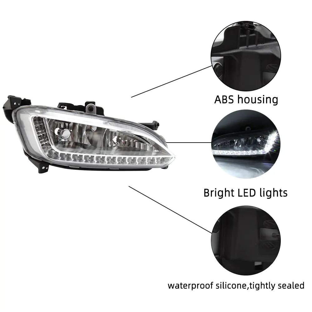 Светодиодный ные фары DRL для Hyundai Santa Fe IX45 2013 2014 2015 противотуманные s вождения