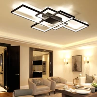 abnt rectangle aluminum modern led ceiling lights for living room bedroom ac85 265v whiteblack ceiling lamp fixtures