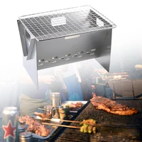 outdoor folding bbq grill portable stainless steel wood fire burning stove for camping barbecue grill free installation
