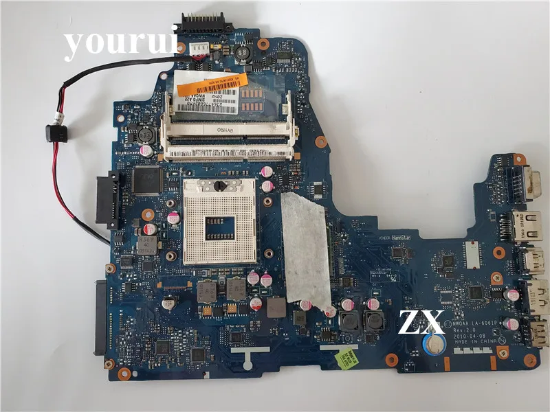 Yourui для Toshiba Satellite A660 A665 Материнская плата ноутбука HM55 DDR3 K000104250 NWQAA LA 6061P Бесплатная