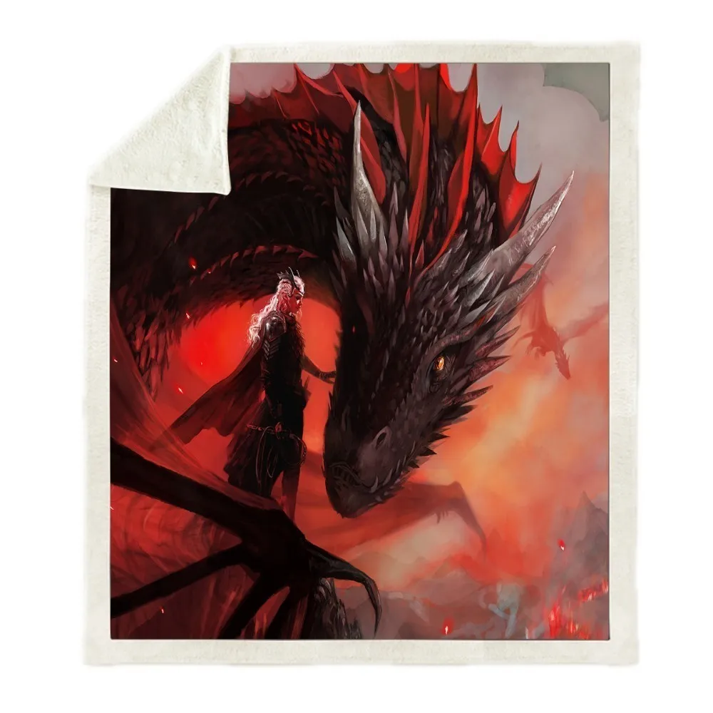 Игра престолов Daenerys 3d печать шерпа Кемпинг одеяло диван покрывало путешествия