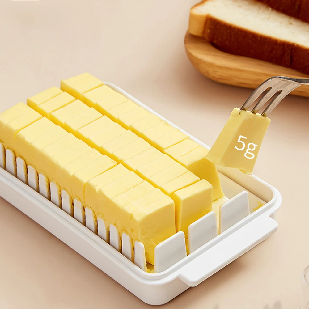 

Transparent Plastic Butter Dish With Lid Dustproof Slice Storage Box Butter Cheese Keeper Organizer Container Kitchen Accessory