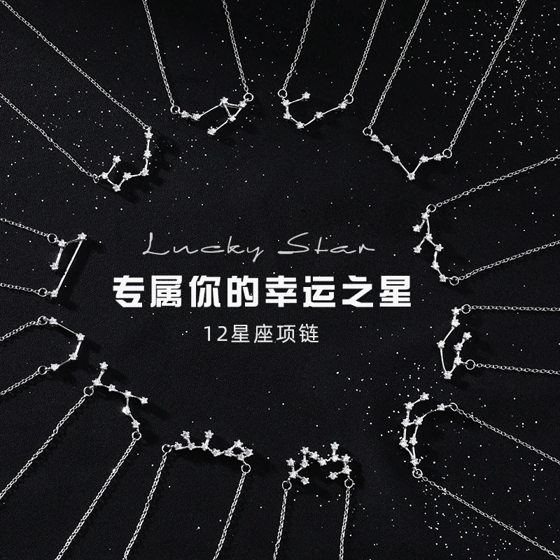 Двенадцать созвездий Цепочки и ожерелья Для женщин стерлингового серебра с