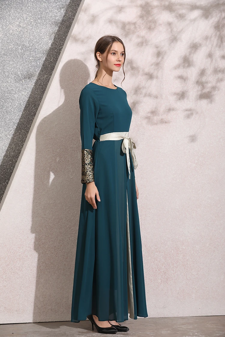 

Muslim Women Dress Kaftan Abaya Dubai Arabic Islam Turkey Chiffon Velvet Dress Islamic Abaya Jilbab Cocktail Long Muslim Robe