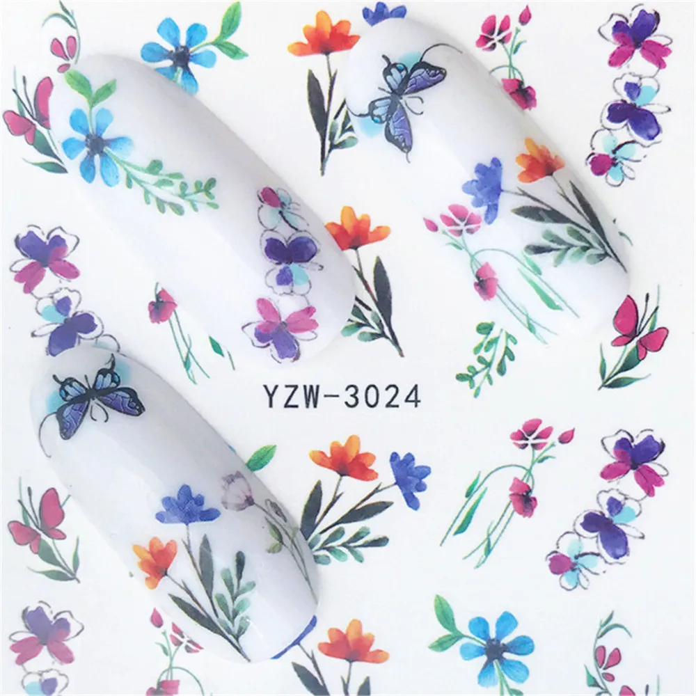 1 шт. наклейка на ногти водная наклейки для женщин белое платье с цветочным