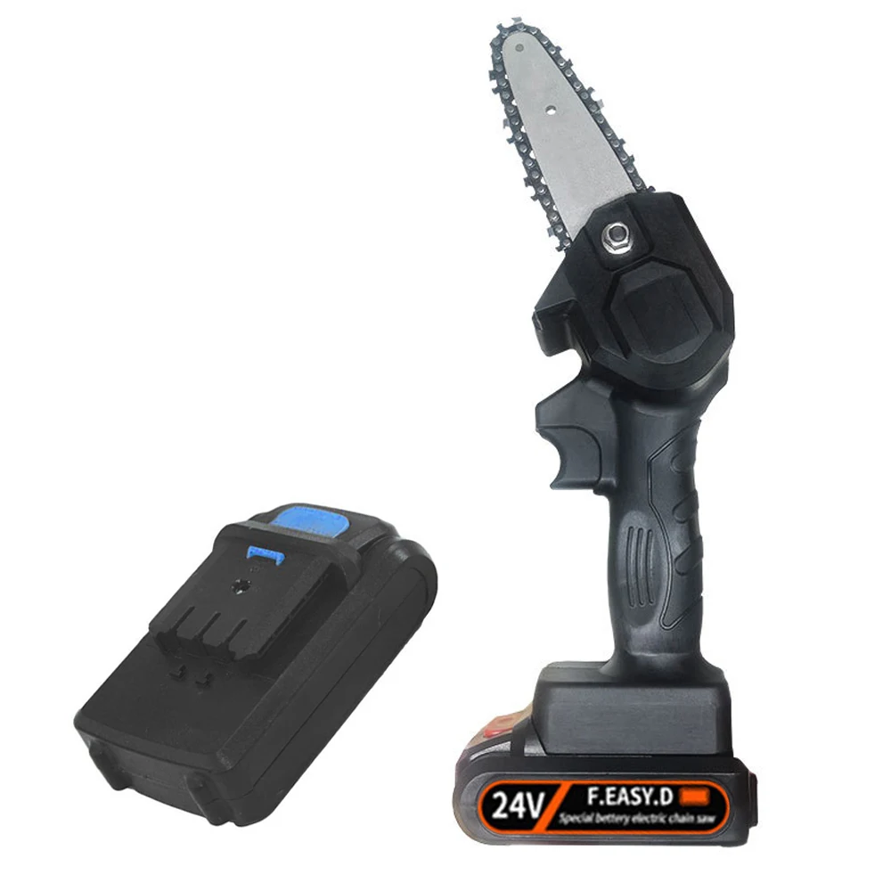 Электрическая пила для обрезки миниатюрная цепная с литиевой батареей 24 В (2)