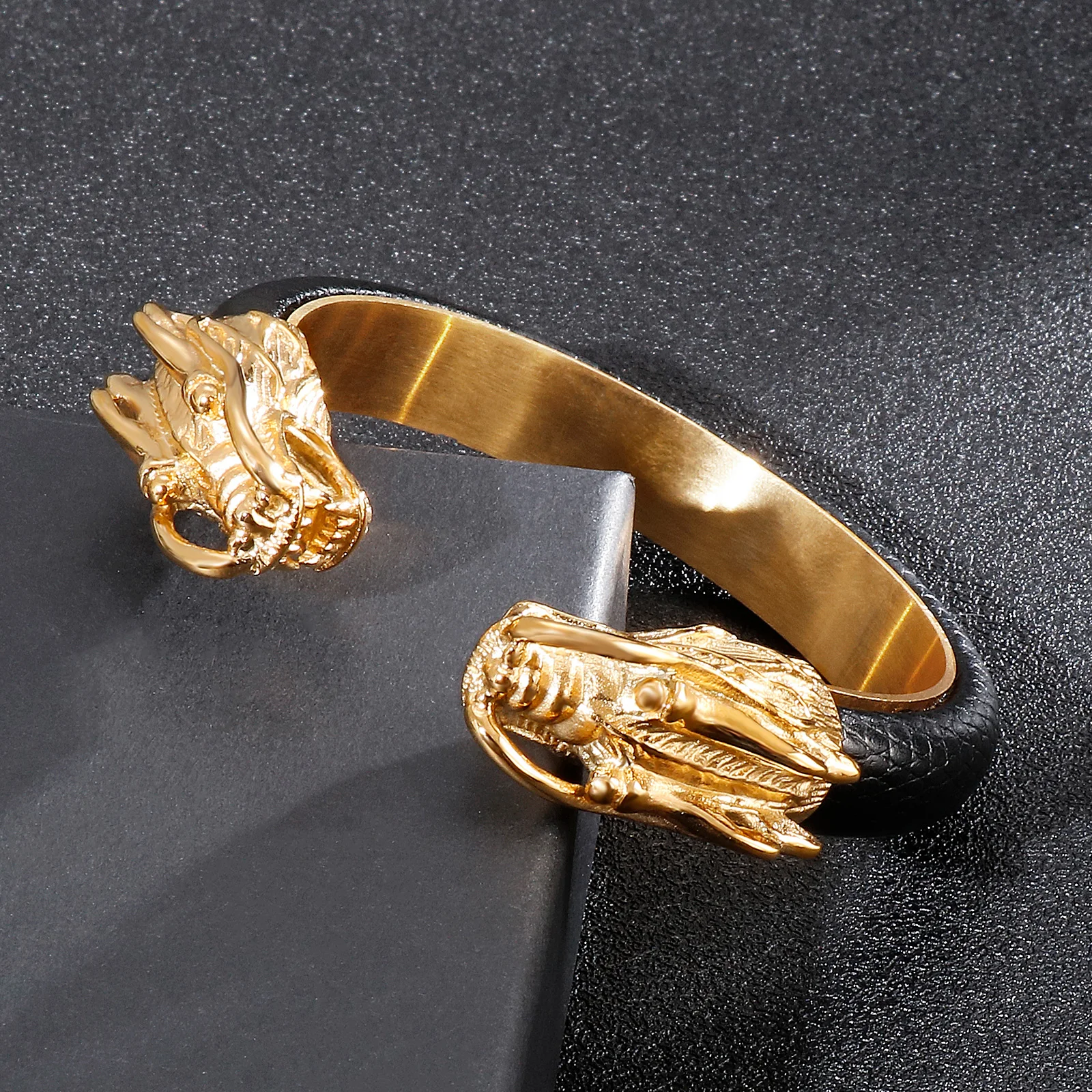 Браслет на запястье с головой дракона из нержавеющей стали 316L браслет волком