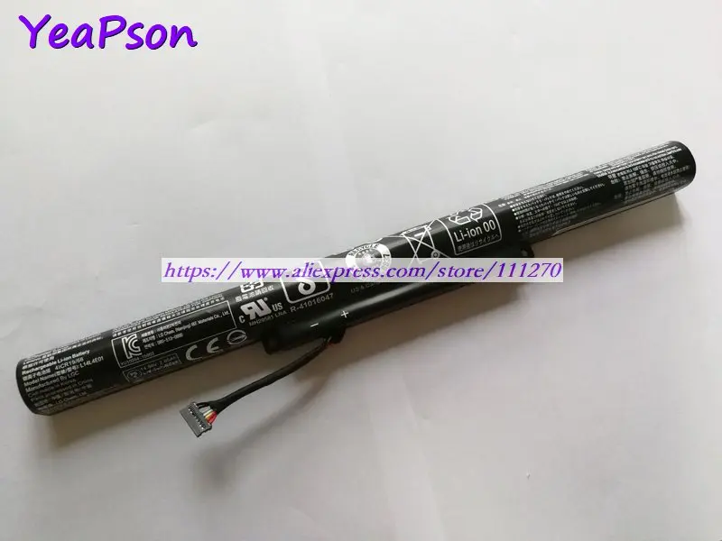 Подлинная батарея Yeapson для ноутбука 14 4 В 2200 мАч L14L4E01 L14L4A01 Lenovo Ideapad 500 Z41