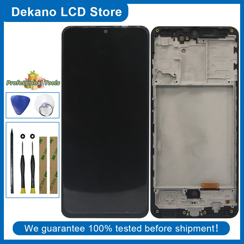 

OLED-дисплей 6,4 дюйма для Samsung Galaxy A31 2020 A315 A315F, сменный сенсорный экран с дигитайзером в сборе + инструменты в рамке с отверстием