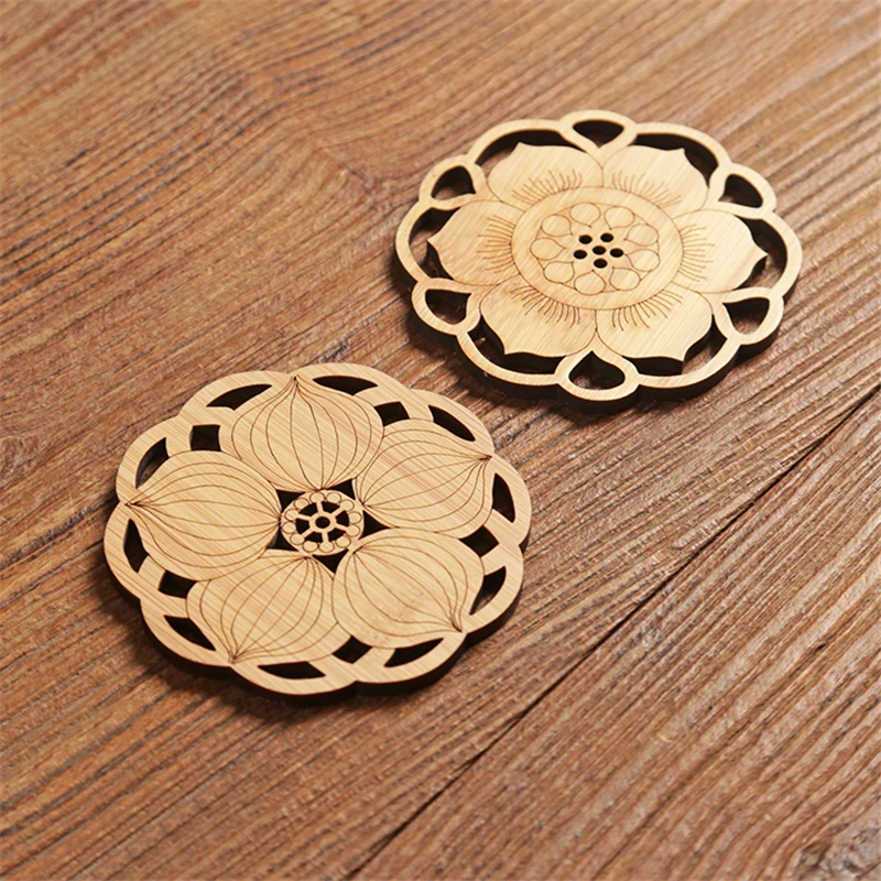 

Kung Fu tea set accessories saucer Tea ceremony accessories Insulated pot mat Square bamboo coaster Well shaped cup tea pad