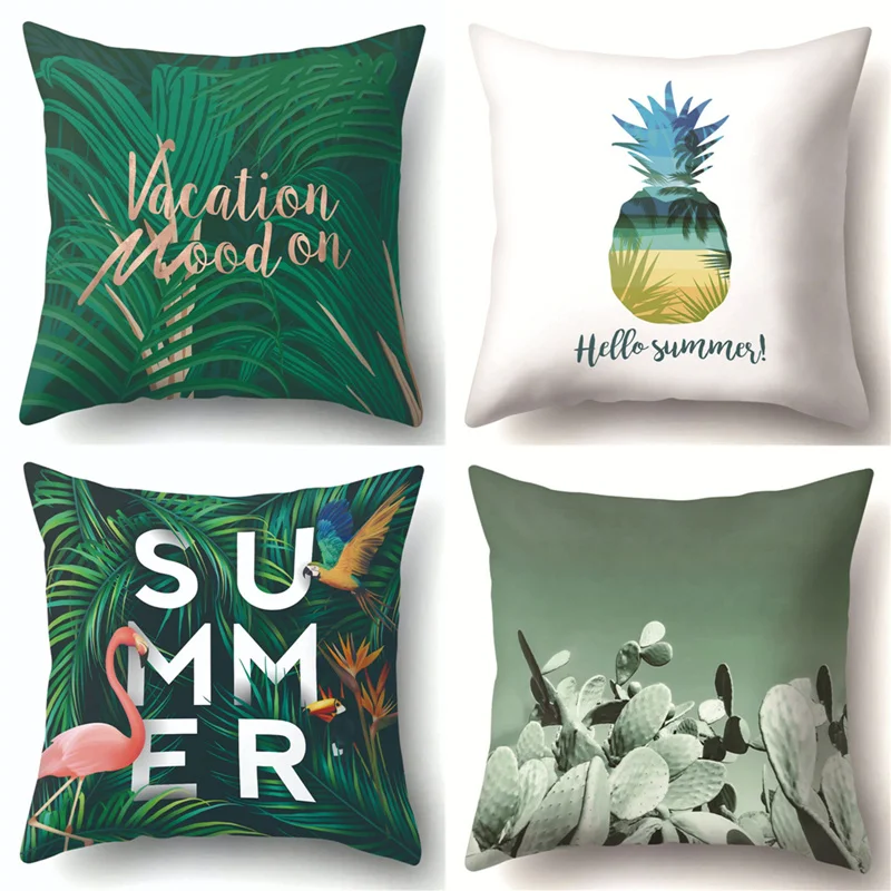 Декоративные наволочки из полиэстера чехол для диванной подушки с зелеными